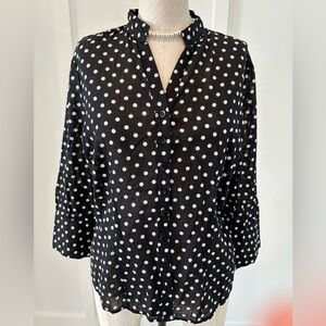 Elegant jaime..b Black and White Polka Dot Blouse